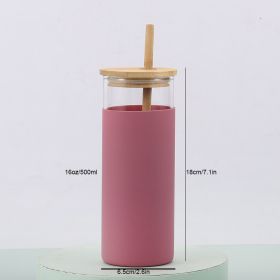 Eco-Friendly Borosilicate Bottle with Bamboo Lid, Straw, and Silicone Rubber Case