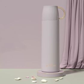 Elegance Redefined Sleek Large-Capacity Tumbler with Convertible Top as Cup (Option: Light Purple - 500ml)