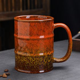 Porcelain Kiln-Baked Oil Drum Mug (Large - 20oz) (Option: Native Gold-600ml)