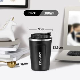 On-the-Go Simple Stainless Steel Portable and Convenient Cup (Option: Black 380ML)