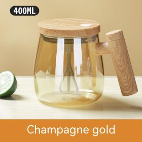 Effortless Self-Stirring Glass Coffee Mug Electric High-Speed Automatic (Option: Champagne Gold-400ml)