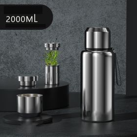 On-the-Go Elegance: Stainless Steel Insulated Travel Tumbler with Large Capacity (Option: Stainless Steel 67 oz - 2000ML)