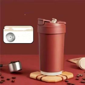 Stainless Steel Insulated Travel Mug Tumbler (Option: Brick Red-401or500ml)