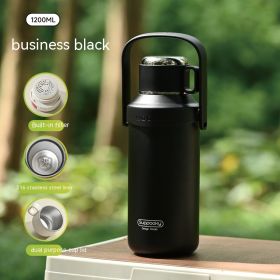 Steep Sip and Savor: Stainless Steel Large Capacity Insulation Tumbler with Steeping Basket (Option: Black 40 oz)