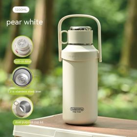 Steep Sip and Savor: Stainless Steel Large Capacity Insulation Tumbler with Steeping Basket (Option: White 40 oz)