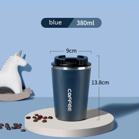 On-the-Go Simple Stainless Steel Portable and Convenient Cup (Option: Blue 380ML)