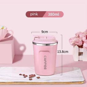 On-the-Go Simple Stainless Steel Portable and Convenient Cup (Option: Pink 380ML)