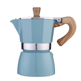 Italian Mocha Coffee Percolator European Elegance and Flavor (Color - Print: Blue)