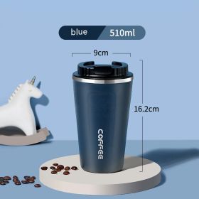 On-the-Go Simple Stainless Steel Portable and Convenient Cup (Option: Blue 510ML)