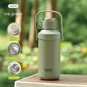 Steep Sip and Savor: Stainless Steel Large Capacity Insulation Tumbler with Steeping Basket (Option: Green 40 oz)