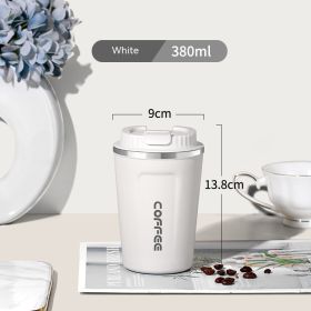 On-the-Go Simple Stainless Steel Portable and Convenient Cup (Option: White 380ML)