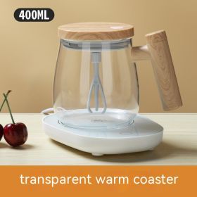 Effortless Self-Stirring Glass Coffee Mug Electric High-Speed Automatic (Option: Clear Cup Warming Holder-400ml)