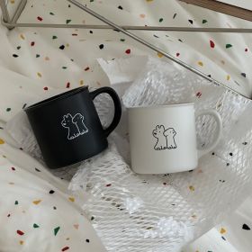 Whimsical Sips Frosted Puppy Mug (Black and White) (Option: Set Black and White)