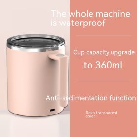 On the Go Portable Smart Magnetic Automatic Mixing Coffee Cup (Option: Pink-360ml)