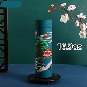 Stainless Steel Travel Mug with Chinese Style Animal (Color: Crane)