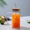 Stylish Glass Cups With Lids And Straws